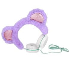 MG Plush Bear plüss fülhallgató fülekkel, lila