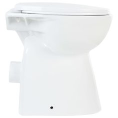 Greatstore fehér kerámia perem nélküli magas WC finoman záródó fedéllel