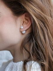 JwL Luxury Pearls Ezüst kétoldalas fülbevaló fehér igazgyöngyökkel JL0255