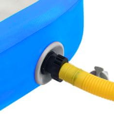 Greatstore kék PVC felfújható tornamatrac pumpával 400 x 100 x 15 cm