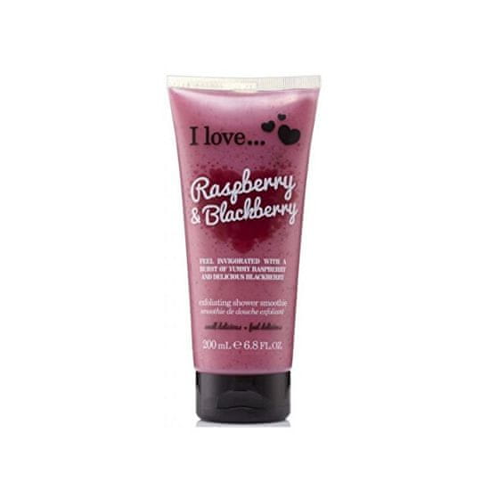I Love Cosmetics Természetes peeling tusfürdő málna és szeder illattal (Raspberry & Blackberry Exfoliating Shower Smo