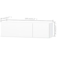 shumee fehér magasfényű faforgácslap TV szekrény 120 x 40 x 34 cm