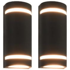 shumee 2 db fekete félkör alakú kültéri lámpa 35 W