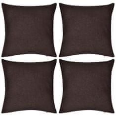 Greatstore 130914 4 Brown Cushion Covers Cotton 50 x 50 cm