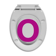 Greatstore szürke ovális WC-ülőke lassan csukódó fedéllel