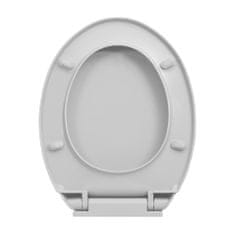 Greatstore szürke ovális WC-ülőke lassan csukódó fedéllel