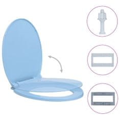 Greatstore kék ovális WC-ülőke lassan csukódó fedéllel