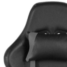 Greatstore szürke PVC forgó gamer szék lábtartóval
