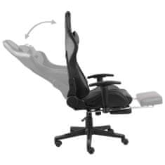 Greatstore szürke PVC forgó gamer szék lábtartóval