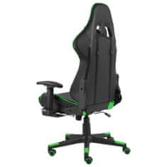 Greatstore zöld PVC forgó gamer szék lábtartóval