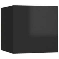 Greatstore 9 részes magasfényű fekete forgácslap TV-szekrényszett