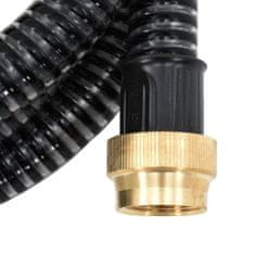 Vidaxl fekete PVC szívótömlő sárgaréz csatlakozókkal 1,1" 5 m 151058