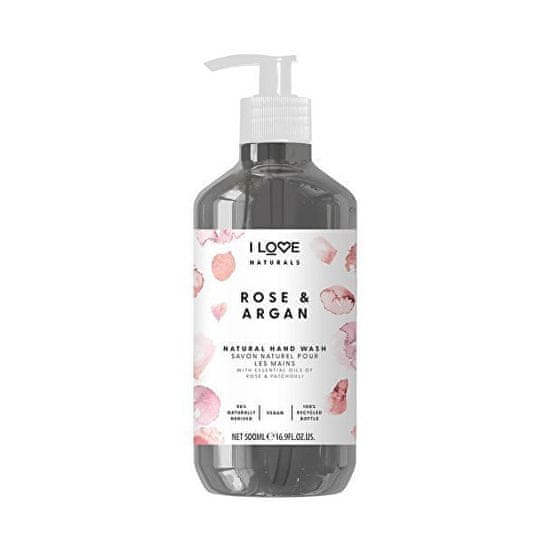 I Love Cosmetics Hidratáló folyékony kézszappan Naturals Rose & Argan (Hand Wash) 500 ml