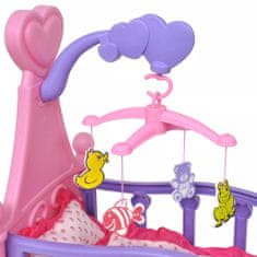 shumee Gyerek játék babaágy rózsaszín + lila