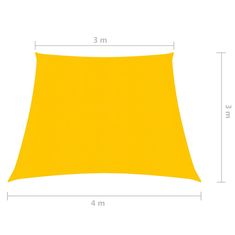 Greatstore sárga HDPE napvitorla 160 g/m² 3/4 x 3 m
