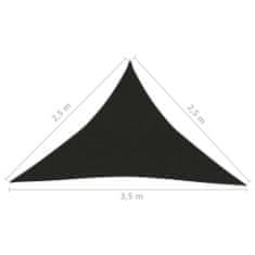 Greatstore fekete HDPE napvitorla 160 g/m² 2,5 x 2,5 x 3,5 m