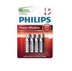PHILIPS 4x teljesítményű AAA elem - alkáli