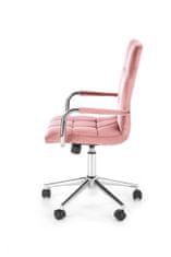 Halmar Irodai szék Gonzo 4 - rózsaszín (bársony) / króm