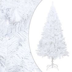 shumee fehér PVC műkarácsonyfa LED-ekkel és gömbszettel 210 cm 