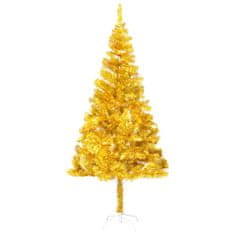 shumee aranyszínű PET műkarácsonyfa LED-ekkel és gömbökkel 240 cm 