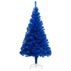 shumee kék PVC műkarácsonyfa LED-ekkel és gömbökkel 240 cm 