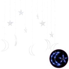shumee csillag és hold fényfüzér 138 kék LED-del és távirányítóval