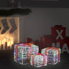 shumee 3 darab dekoratív akril színes karácsonyi ajándékdoboz