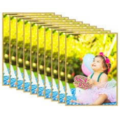 Greatstore 10 db aranyszínű MDF fali/asztali fényképkeret 18 x 24 cm
