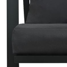 shumee kétszemélyes sötétszürke alumínium kerti kanapé párnákkal 