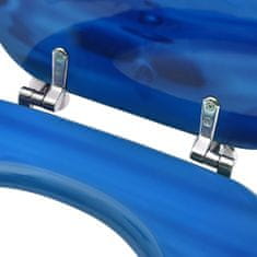 Greatstore kék vízcseppmintás MDF WC-ülőke fedéllel