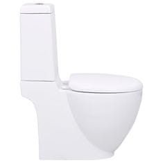 Greatstore fürdőszobai kerek fehér kerámia WC alsó vízelvezetéssel