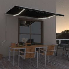 shumee antracitszürke szélérzékelős és LED-es napellenző 400 x 300 cm