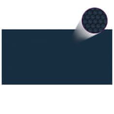Greatstore fekete és kék napelemes lebegő PE medencefólia 400 x 200 cm