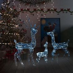 shumee 300 LED-es hideg fehér akril karácsonyi rénszarvascsalád