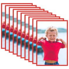 Greatstore 10 db piros MDF fali/asztali fényképkeret 13 x 18 cm