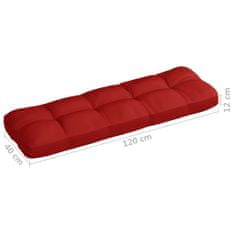 Greatstore piros szövet kerti kanapépárna 120 x 40 x 12 cm