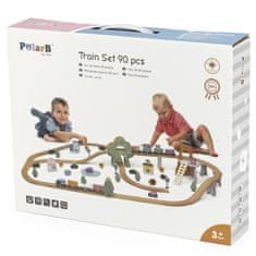 Viga PolarB Fa vonat gyerekeknek Vonatpálya 90 elem