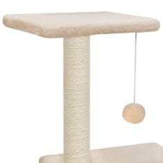 Greatstore bézs macskabútor szizál kaparófákkal 65 cm
