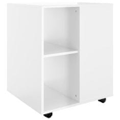 shumee magasfényű fehér forgácslap kerekes szekrény 60 x 53 x 72 cm