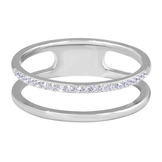 Troli Dupla minimalista acél gyűrű Silver