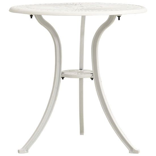 Greatstore fehér öntött alumínium kerti asztal 62 x 62 x 65 cm