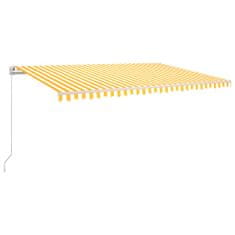 shumee sárga és fehér kézzel kihúzható napellenző 500 x 300 cm