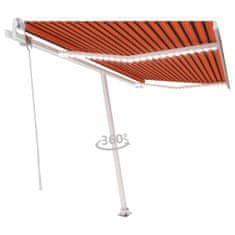 Greatstore narancssárga-barna szélérzékelős és LED-es napellenző 450x300cm