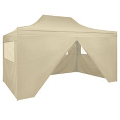 shumee összecsukható, felállítható sátor 4 oldalfallal 3 x 4,5 m krémfehér