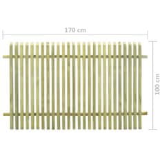 Greatstore impregnált fenyőfa kerti kerítés 170 x 100 cm