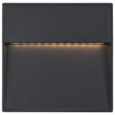 shumee 2 db fekete négyzet alakú kültéri LED falilámpa 3 W