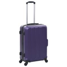 Greatstore 3 db lila keményfalú ABS gurulós bőrönd