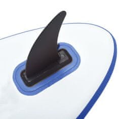 Greatstore kék és fehér felfújható SUP-deszka vitorlaszettel