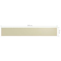 shumee krémszínű oxford-szövet erkélynapellenző 75 x 500 cm