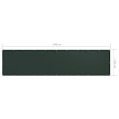 Greatstore sötétzöld oxford-szövet erkélyparaván 120 x 500 cm
